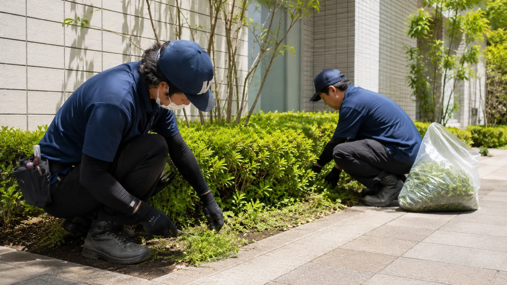 スタッフによる除草作業